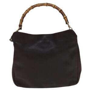 Gucci Bamboo Leather Handbag Brown